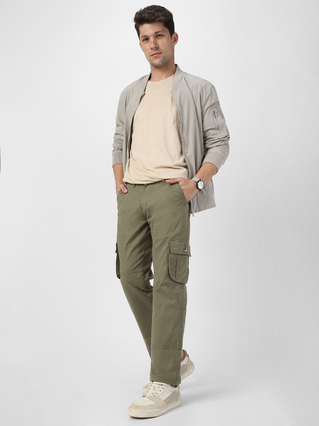 Urbano Fashion Men Mid-Rise Cargos Trousers
