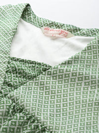 all about you Geometric Print Puff Sleeve Empire Top