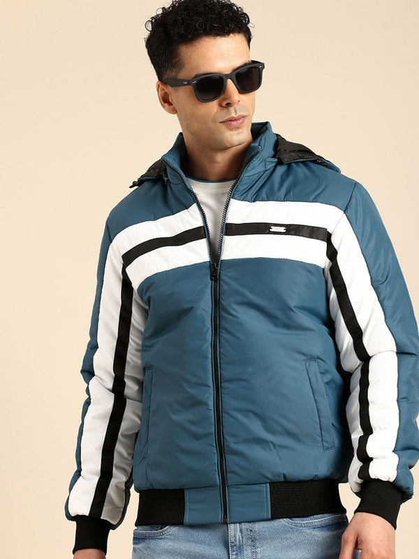 Being Human Striped Hooded Padded Jacket