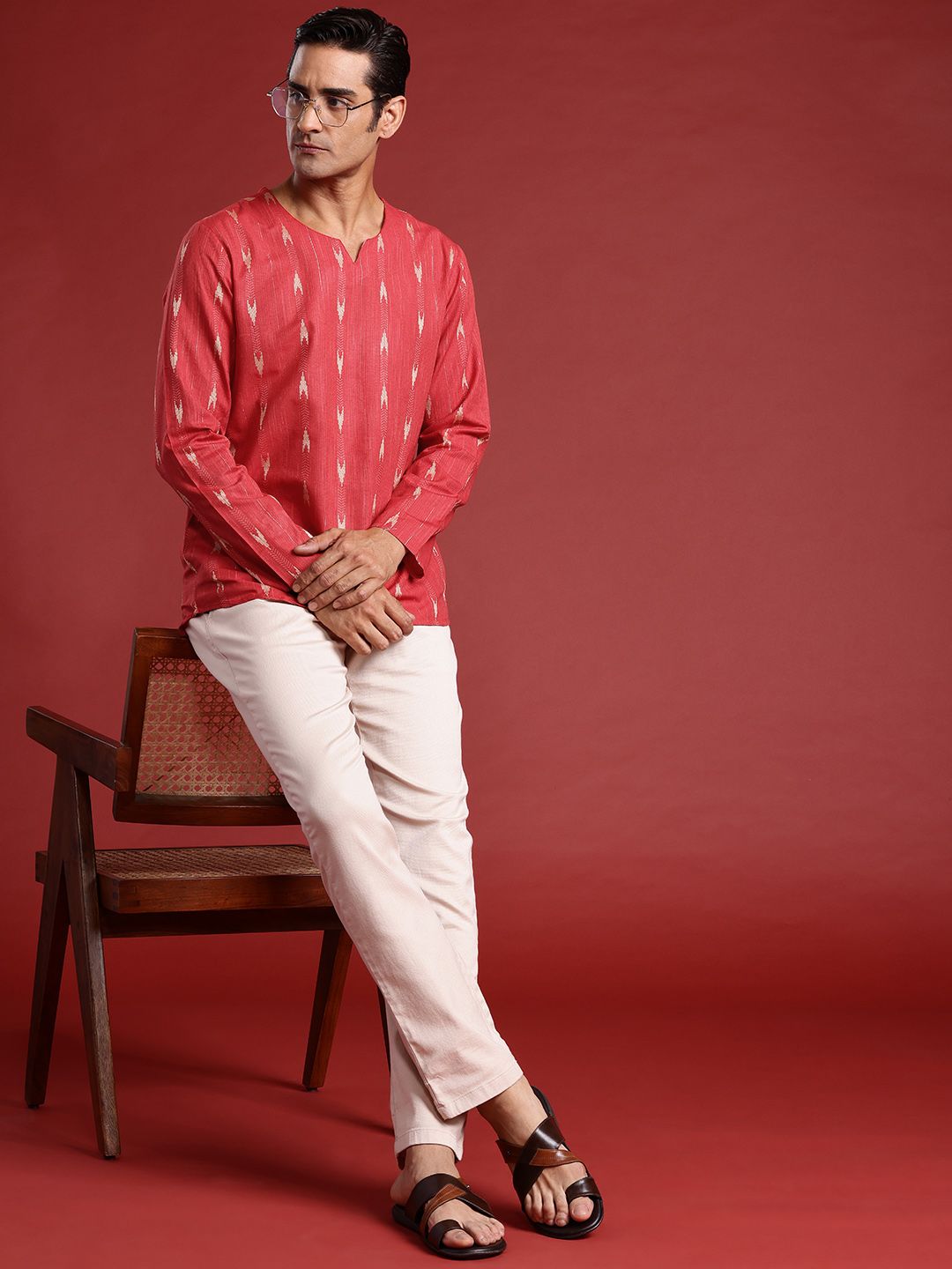 Anouk Ikat Design Straight Kurta