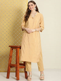 House of Pataudi V-Neck Woven Design Sequined Embellished Jashn Kurta