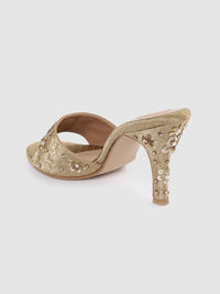 House of Pataudi Embellished Handcrafted Slim Heels