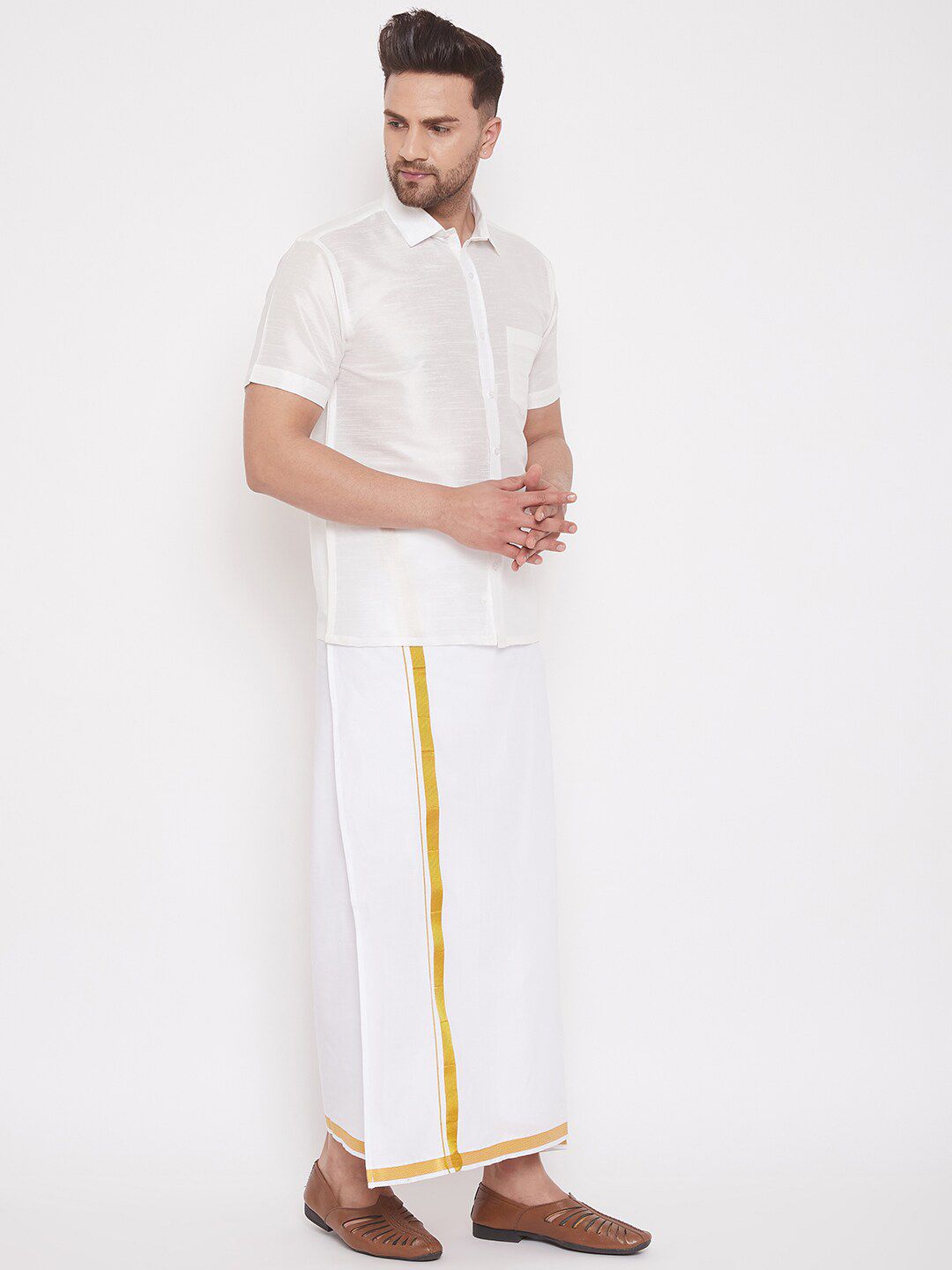 VASTRAMAY Shirt With Veshti Set