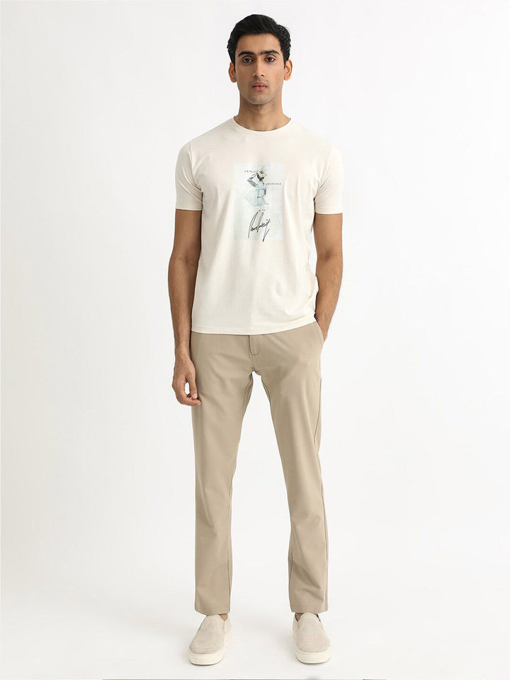 RARE RABBIT Men Hats Graphic Printed Round Neck Slim Fit Cotton T-Shirt