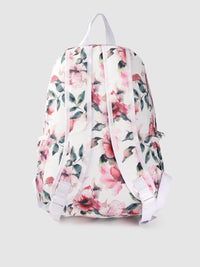 Lino Perros Women White & Pink  Floral Print 13 Inch Laptop Backpack