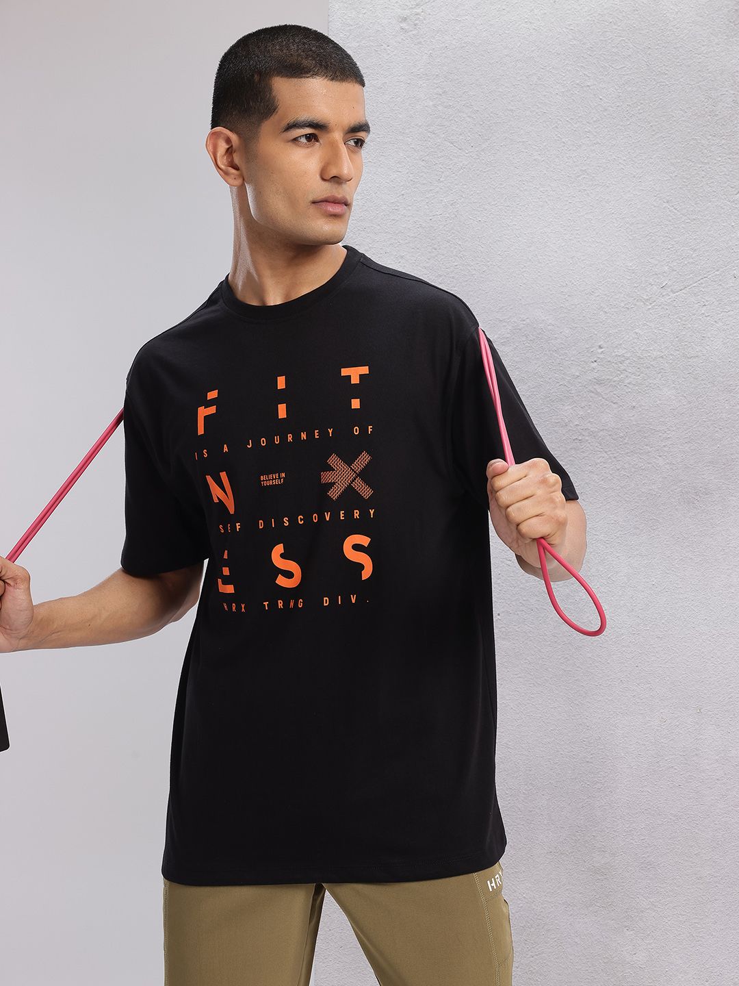 HRX by Hrithik Roshan Typography Printed Training T-shirt