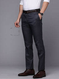 Raymond Men Checked Slim Fit Formal Trousers