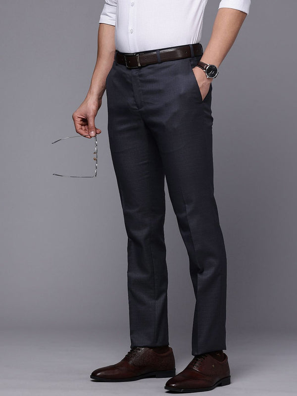 Raymond Men Checked Slim Fit Formal Trousers