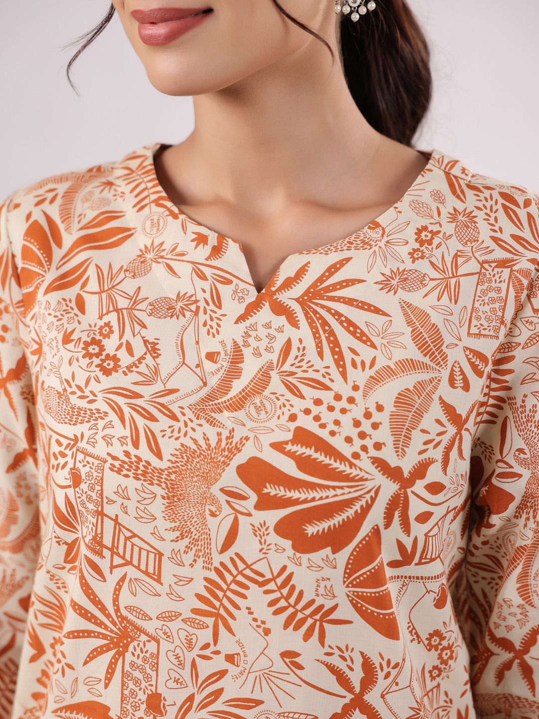 SANSKRUTIHOMES Women Ethnic Motifs Printed Cotton Night suit