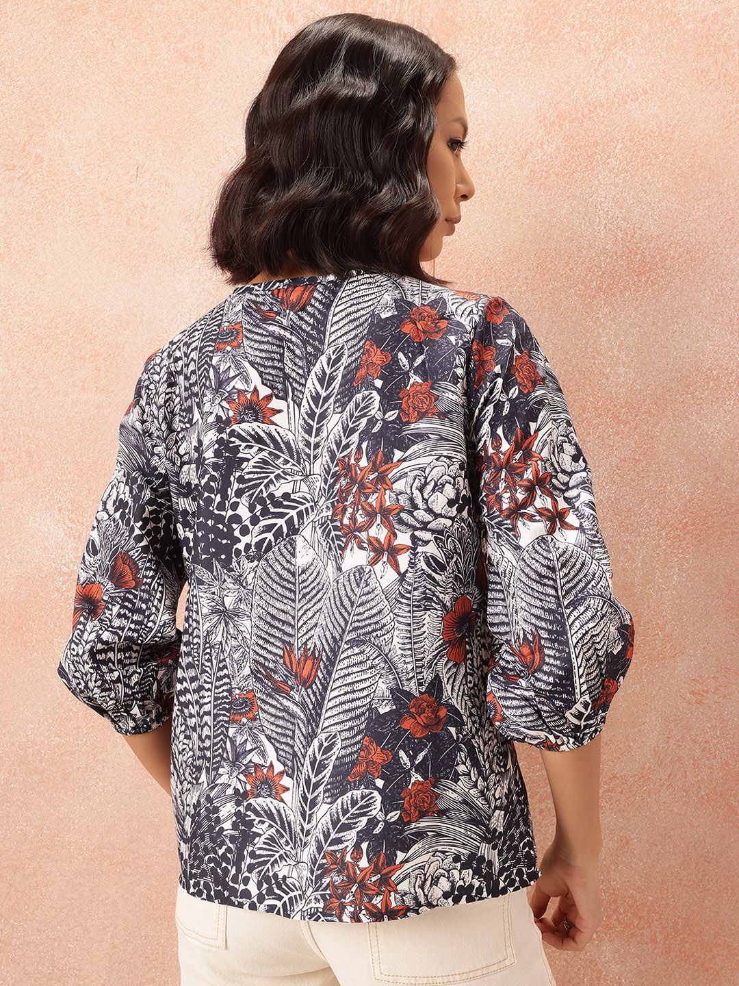 all about you Tropical Print Top