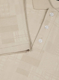 Thomas Scott Men Textured Polo Collar Regular Fit T-shirt