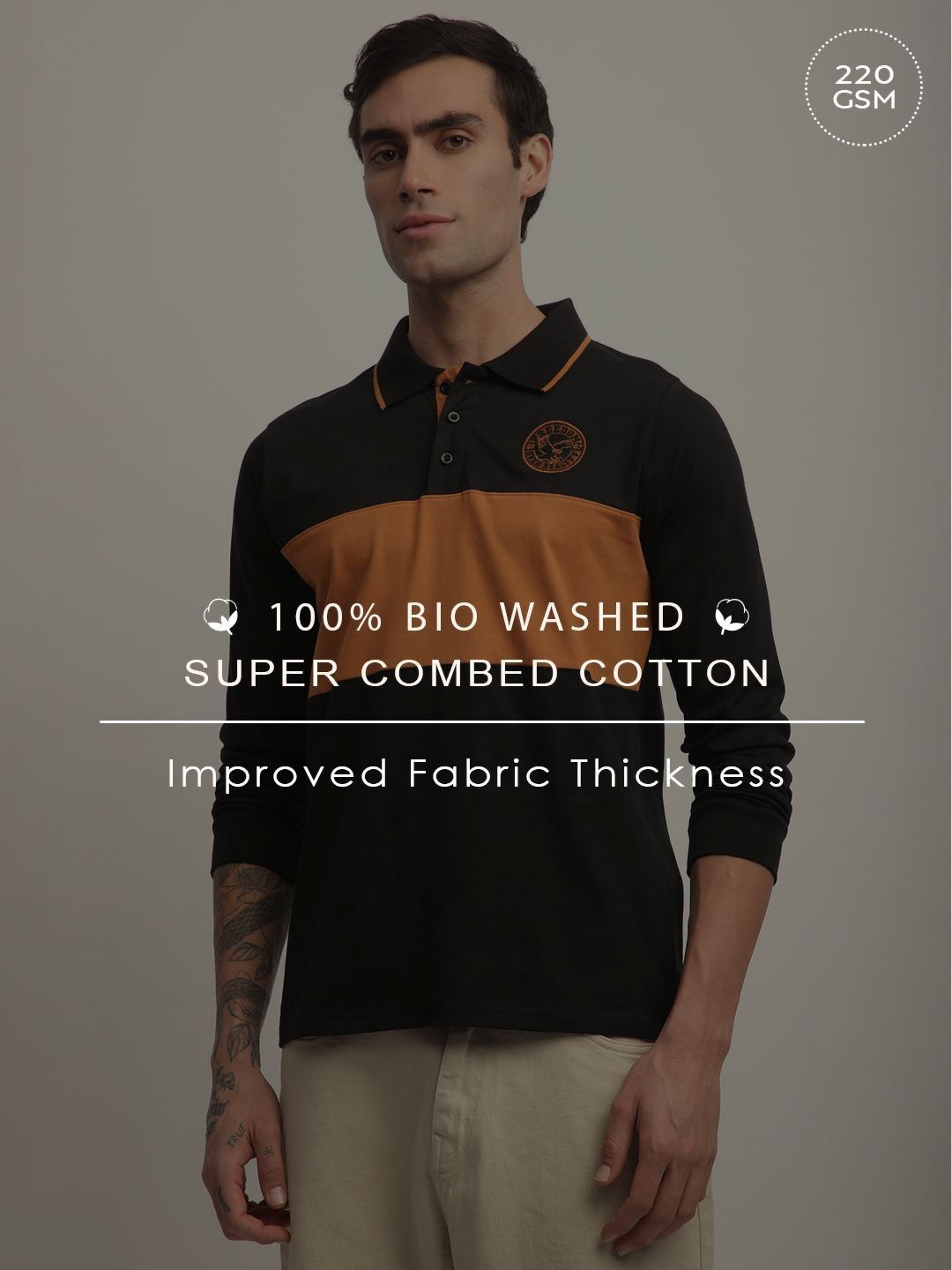 DILLINGER Men Long Sleeve Regular Fit Polo Tshirt