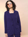 Tokyo Talkies Shoulder Straps Crop Top with Blazer & Trousers