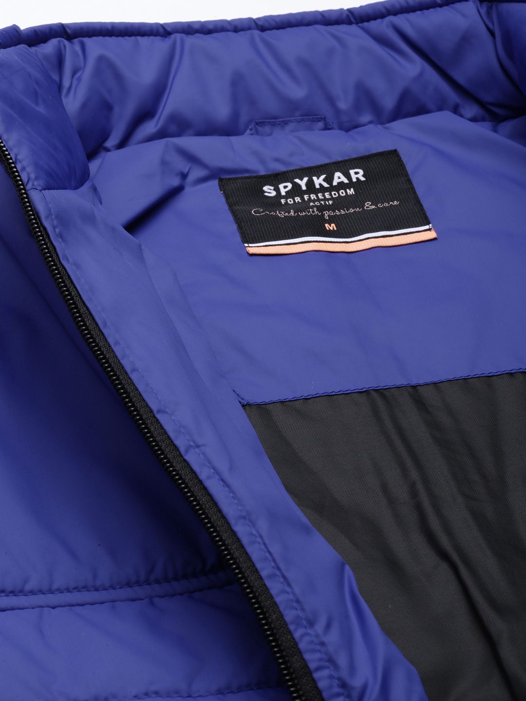 SPYKAR Men Blue Solid Padded Jacket
