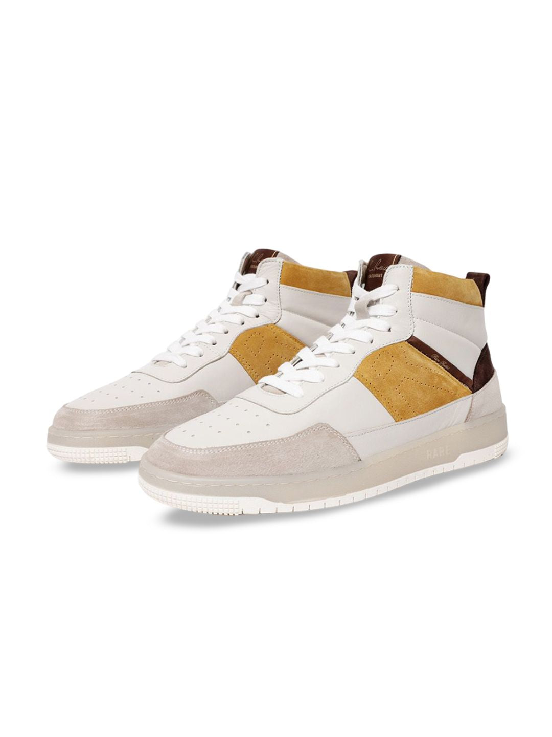 RARE RABBIT Men Horizon Colourblocked Mid Top Leather Sneakers