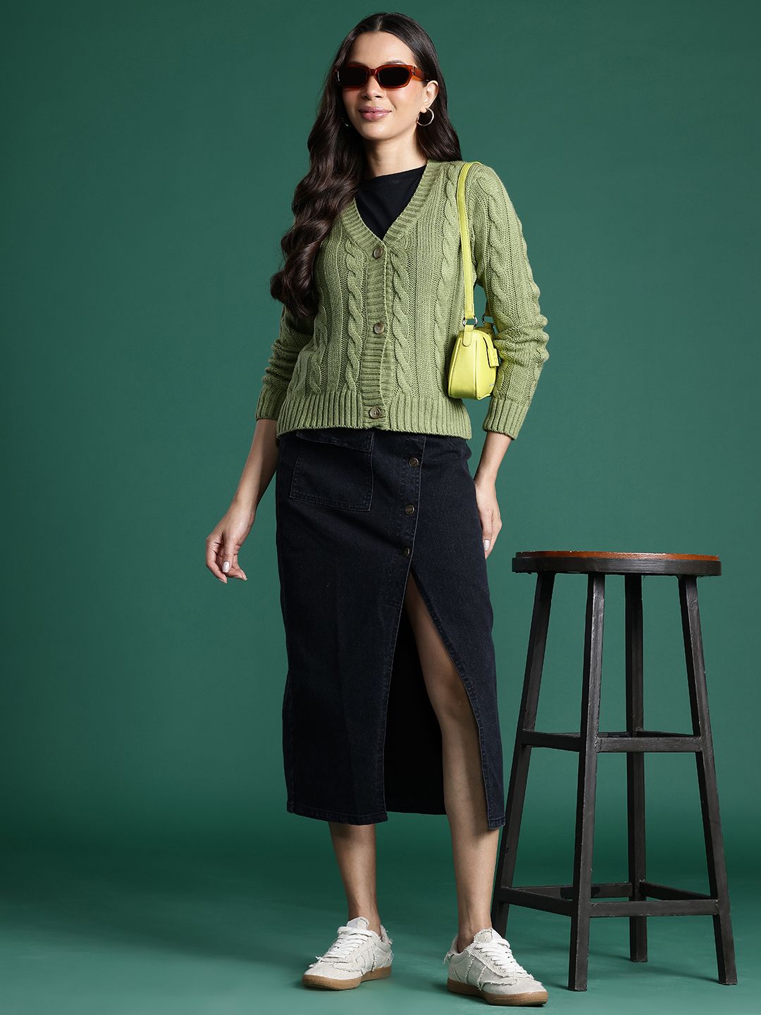 DressBerry Women Cable Knit Cardigan