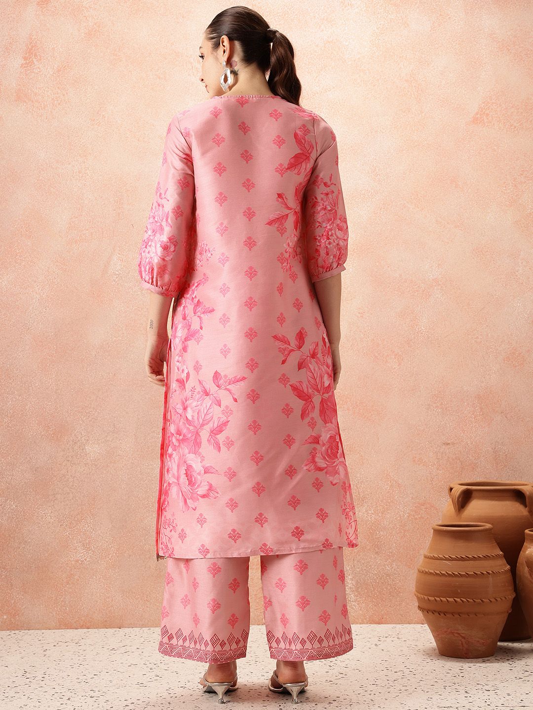 all about you Floral Printed Sequinned Kurta with Palazzos