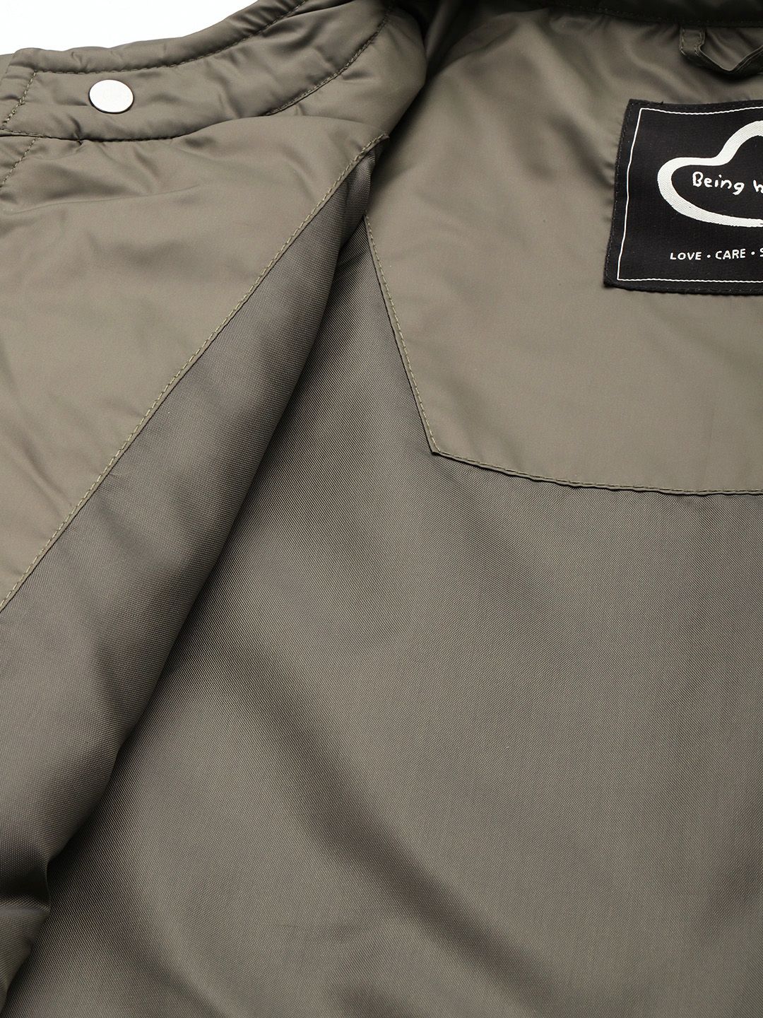 Being Human Double Collar Quilted Jacket