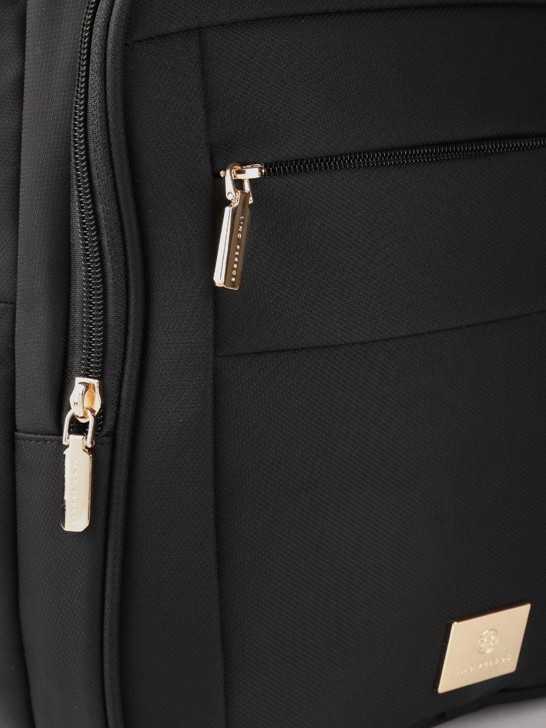 Lino Perros Women Black Solid Laptop Backpack