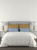 MYTRIDENT Doris Meadow Powder Flat 144TC Queen Cotton 1 Bedsheet with 2 Pillow Covers