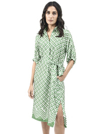 RAREISM Printed Shirt Midi Dress