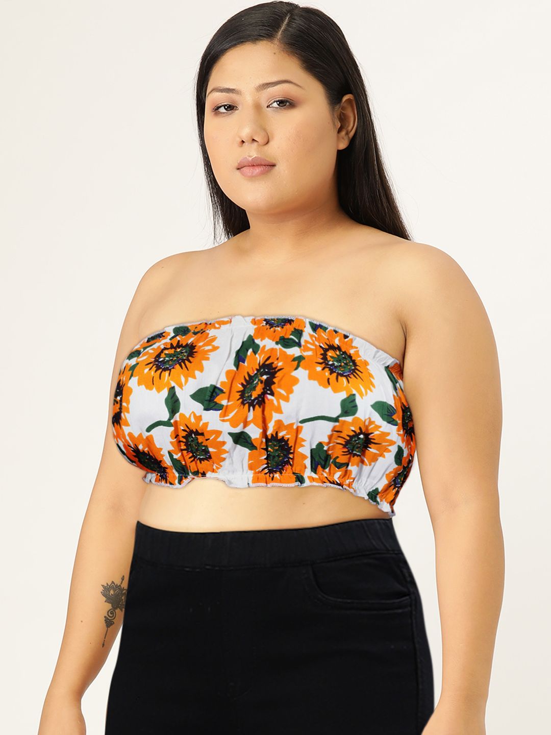 Berrylush Women Floral Bandeau Top