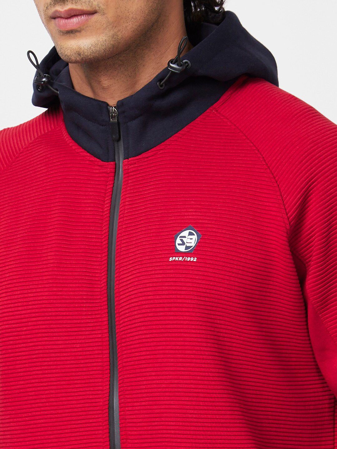 SPYKAR Cotton Hooded Front-Open Sweatshirt