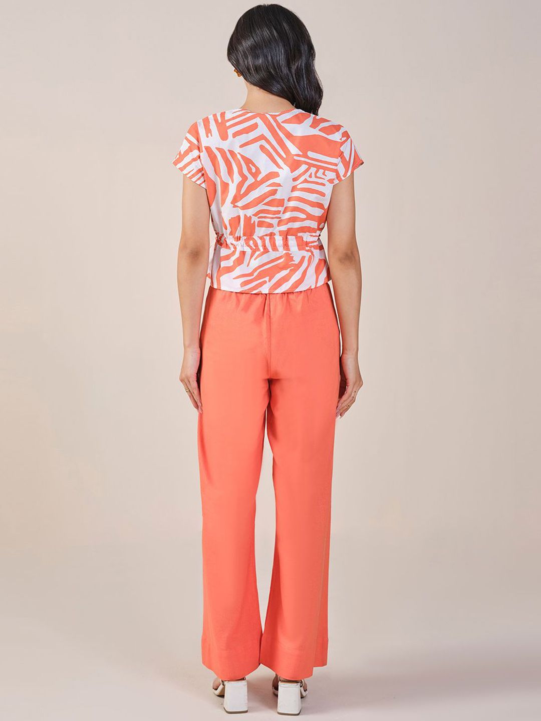 AND Printed V Neck Top & Flared Trouser Co-Ords