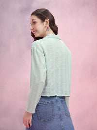 DressBerry Seersucker Checked Boxy Casual Shirt