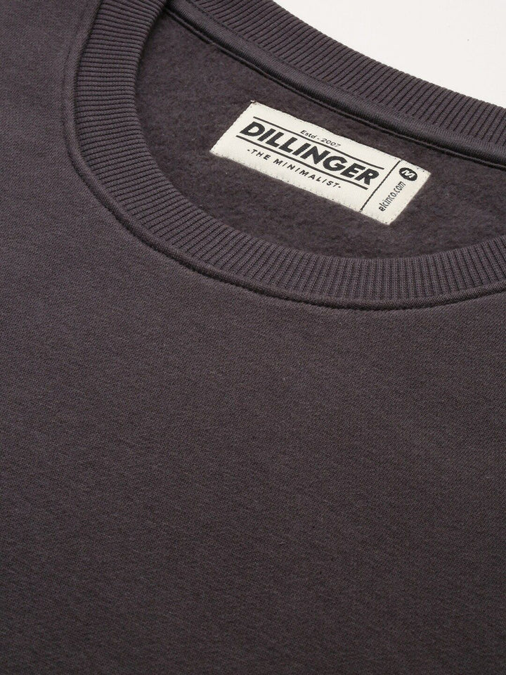 DILLINGER Round Neck Drop Shoulder Sleeves Longline Oversized Pullover Sweatshirt