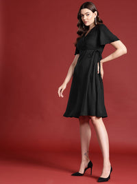 all about you Short Sleeves Wrap Dress