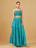 Global Desi Printed Crop Top & Maxi Skirt Co-ords