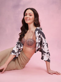 DressBerry Floral Laced Full Coverage Heavily Padded Bra DRM-DB-MK23D