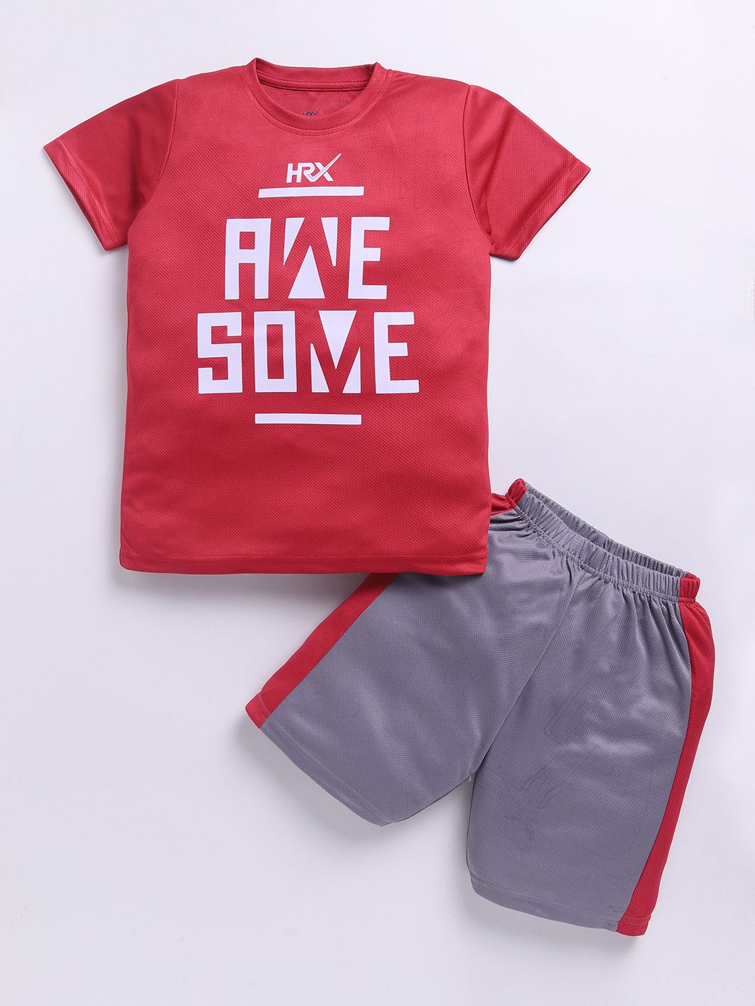 HRX by Hrithik Roshan Boys Rapid-Dry Printed T-shirt with Shorts
