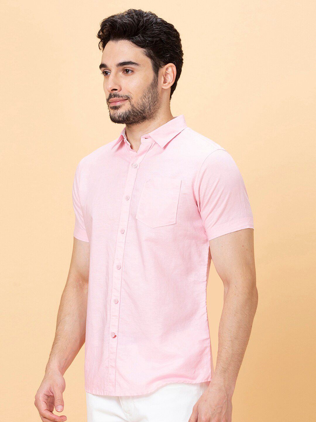 Being Human Spread Collar Slim Fit Cotton Casual Shirt