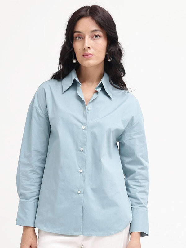 RAREISM Comfort Spread Collar Boxy Opaque Cotton Formal Shirt