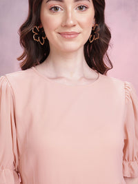 DressBerry Puff Sleeve Tiered A-Line Midi Dress