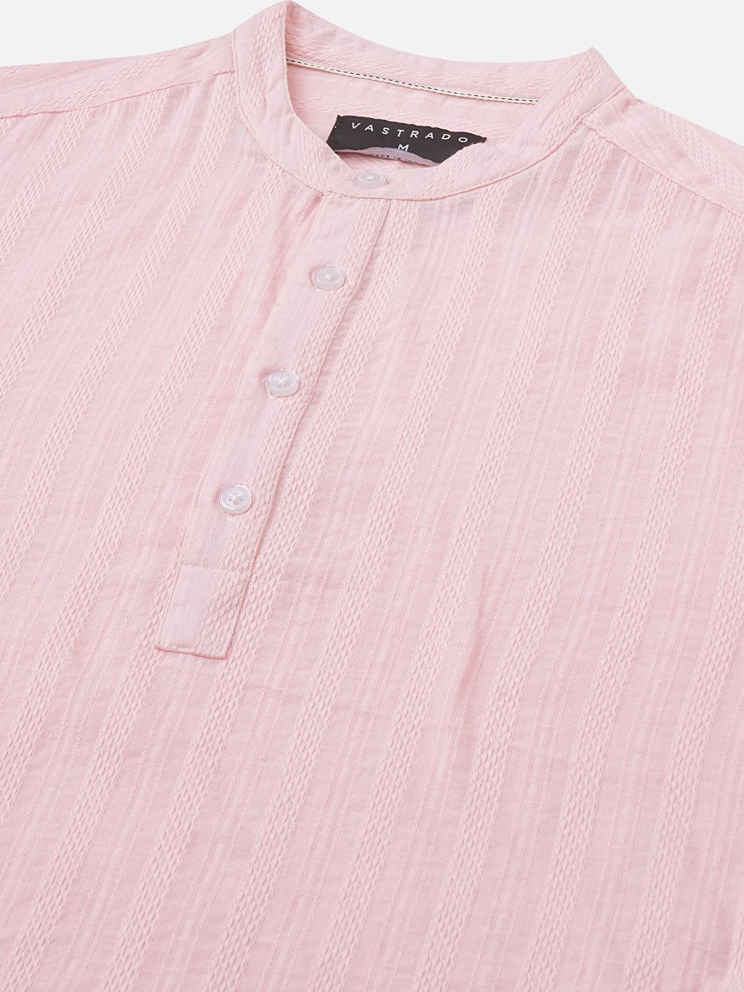 VASTRADO Men Striped Fusion Cotton Straight Kurta