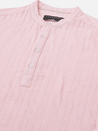 VASTRADO Men Striped Fusion Cotton Straight Kurta