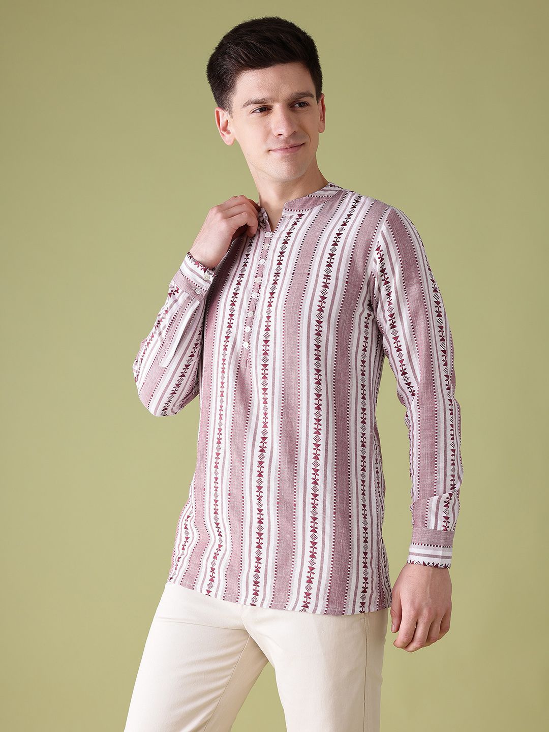 Anouk Woven Design Geometric Kurta