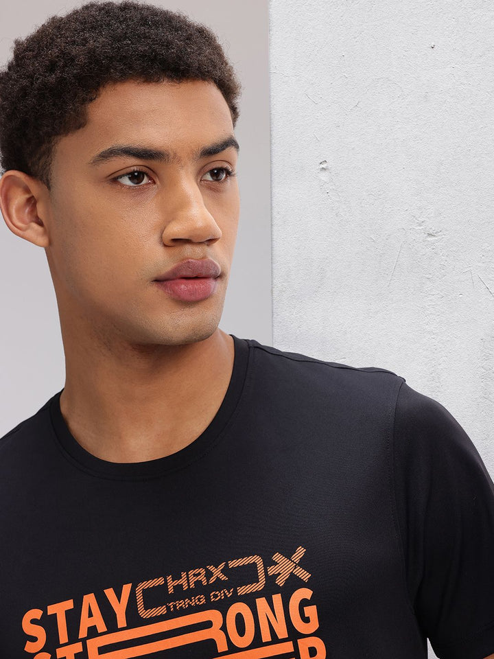 HRX by Hrithik Roshan Typography Print Rapid-Dry Training T-shirt