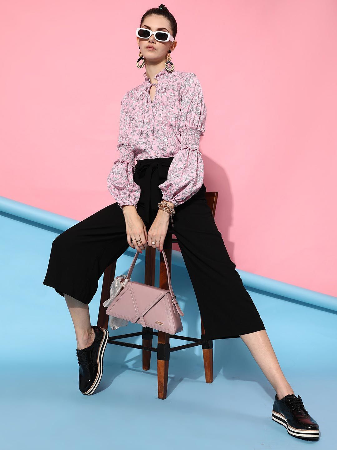 STREET 9 Women Pink Floral Printed Casual Shirt