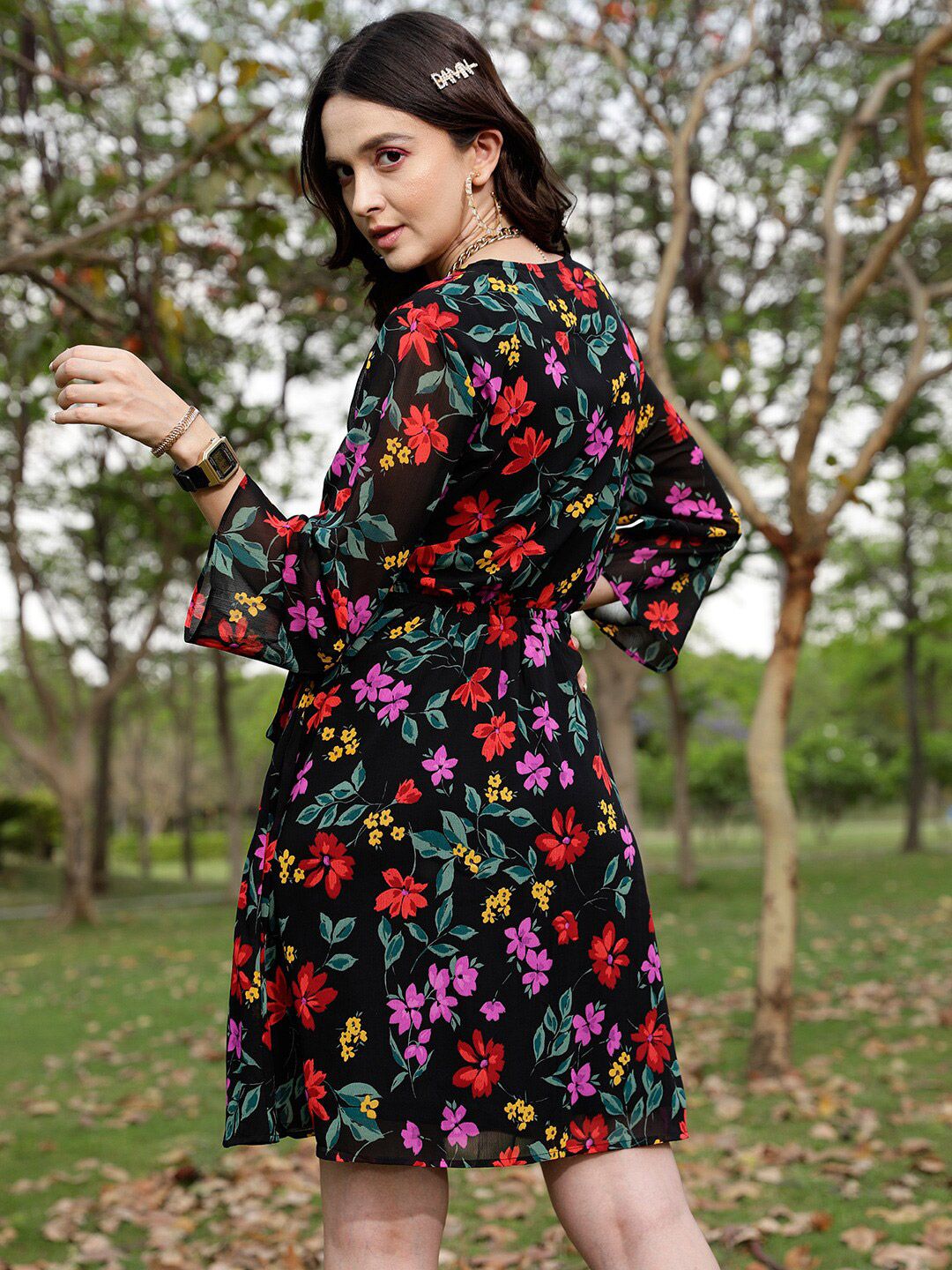 STREET 9 Floral Printed Fit & Flare Dress