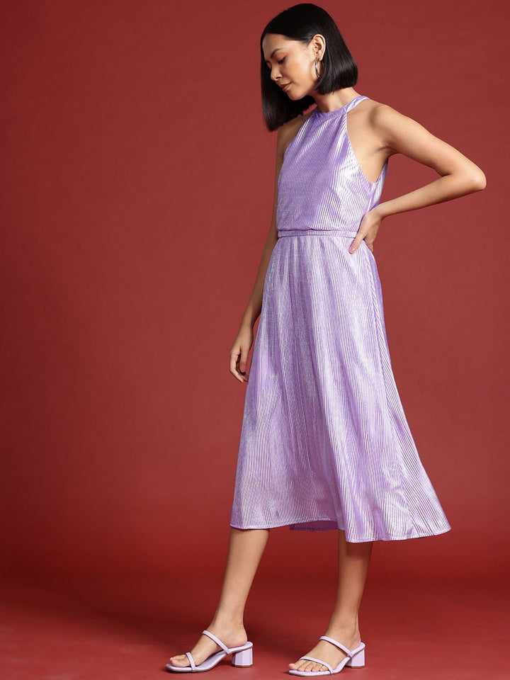 all about you Accordion Pleated A-Line Midi Dress