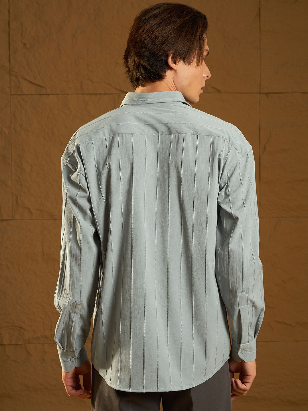 DENNISON Drop Shoulder Oversized Pintuck Shirt