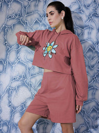 Athena Graphic Printed Sweatshirt With Short Co-Ords