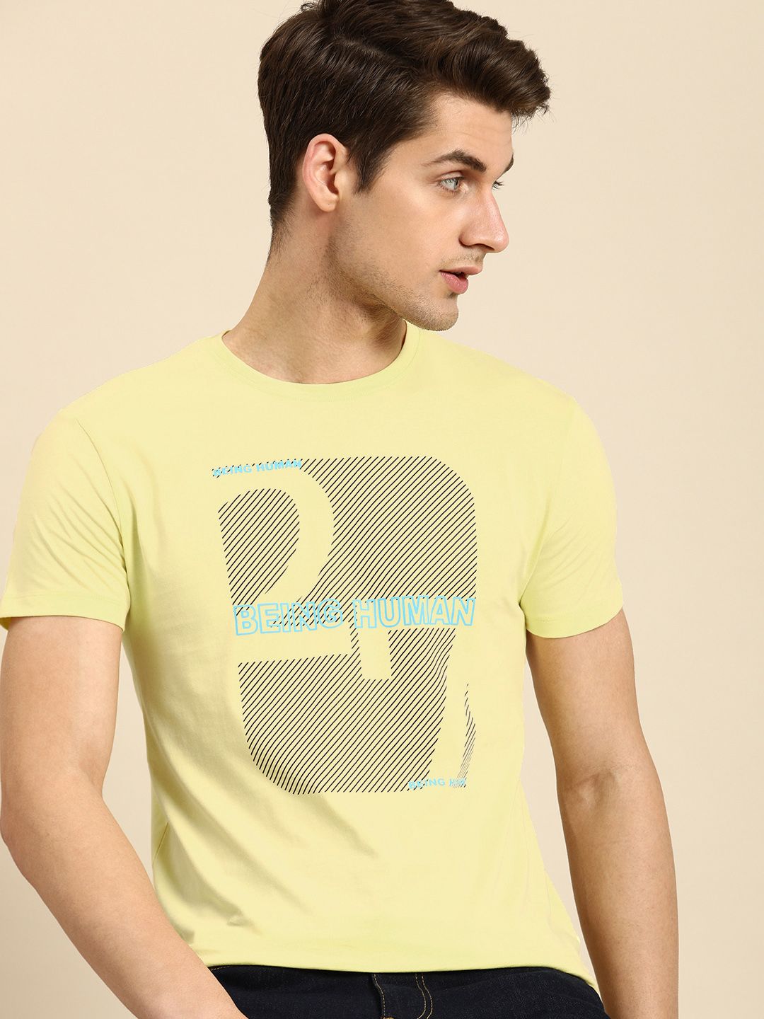 Being Human Brand Logo Printed Pure Cotton T-shirt