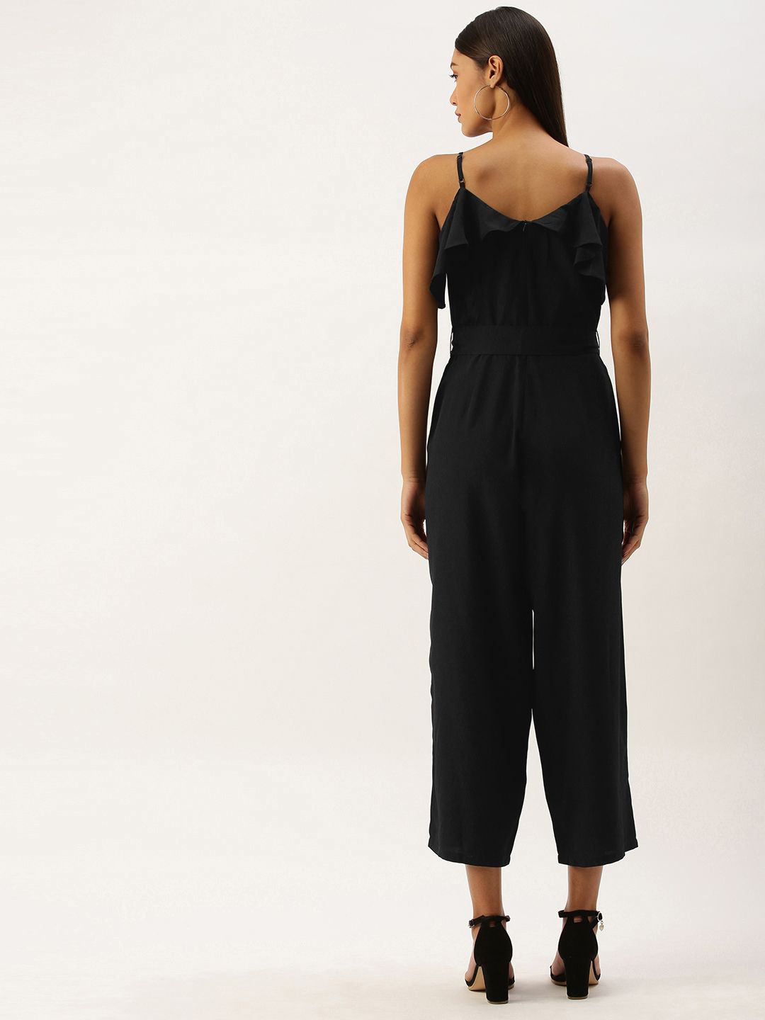 Berrylush Women Black Solid Basic Jumpsuit