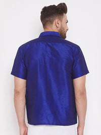 VASTRAMAY Premium Spread Collar Silk Shirt