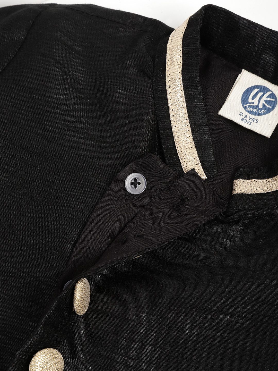 YK Boys Black & Maroon Solid Kurta with Salwar